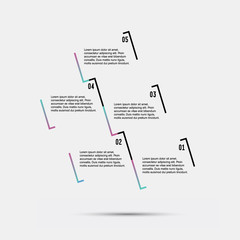 Step by step  vector design. Vector eps 10 illustration. Step by step template. Step by step quote icon.  Quote citation blank template. 