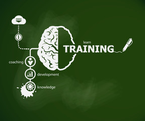 Training concept and brain.