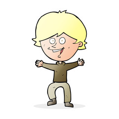 cartoon happy boy laughing