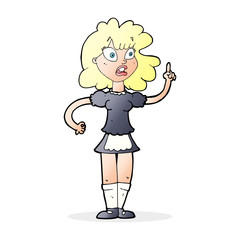 cartoon worried maid