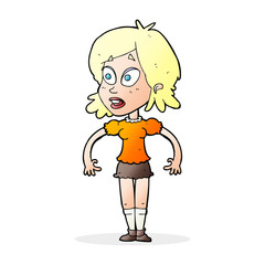 cartoon surprised woman