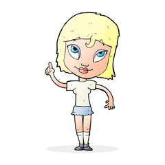 cartoon woman with idea