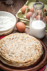 Pile of traditional Polish pancakes.