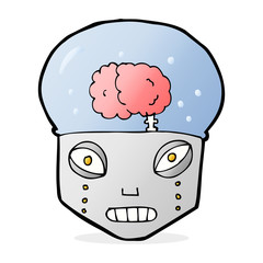 cartoon spooky robot head