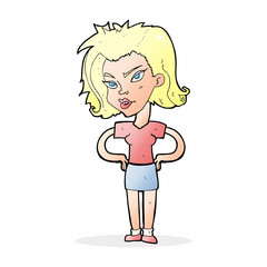 cartoon woman with hands on hips