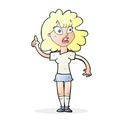cartoon woman making point