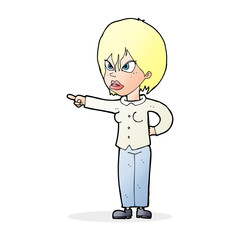cartoon woman accusing
