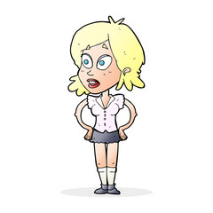 cartoon woman with hands on hips