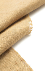 burlap hessian sacking on white