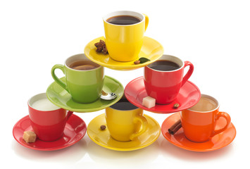 cup of coffee on white