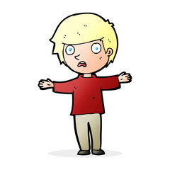 cartoon worried boy