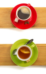 cup of coffee on white