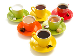 cup of coffee on white