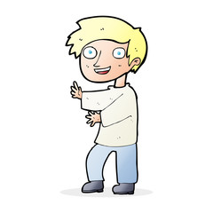 cartoon excited boy