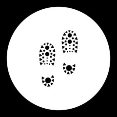 simple black man footprint of shoes black icon eps10