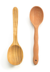 wooden spoon on white
