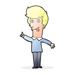Fototapeta premium cartoon funny man with idea
