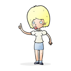 cartoon woman with idea