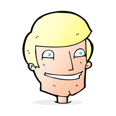cartoon grinning man