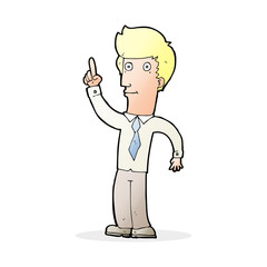 cartoon friendly man with idea