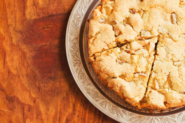 Traditional organic apple pie ready to eat 