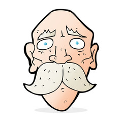 cartoon sad old man