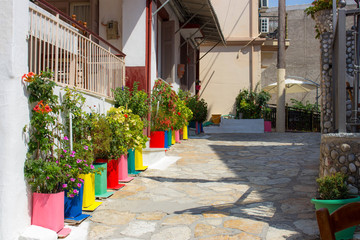 Colourful pots in Parga