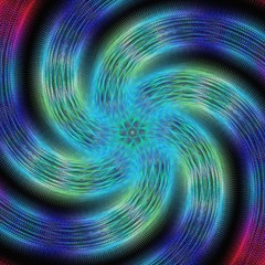 Abstract shiny blue fractal spiral design