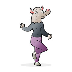 cartoon dancing werewolf woman