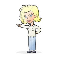 cartoon woman pointing