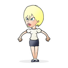 cartoon annoyed woman