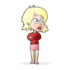 cartoon surprised woman