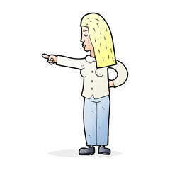 cartoon woman pointing