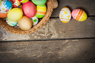 Easter eggs in the basket
