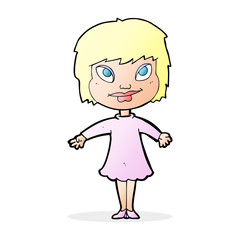 cartoon girl shrugging shoulders