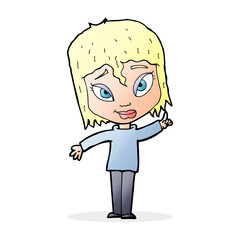 cartoon woman with idea