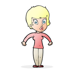 cartoon woman shrugging shoulders