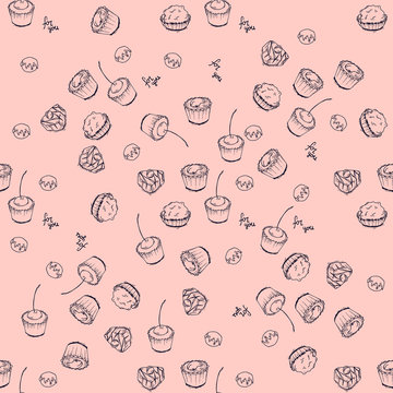 seamless doodle candy pattern