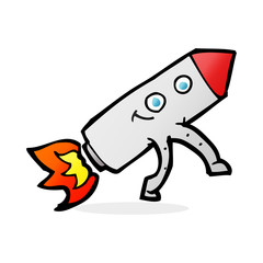 cartoon happy rocket