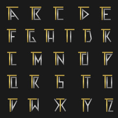 Letter T with alphabet