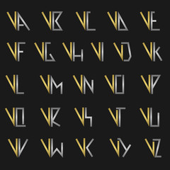 Letter V with alphabet