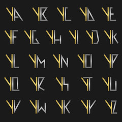 Letter Y with alphabet - obrazy, fototapety, plakaty