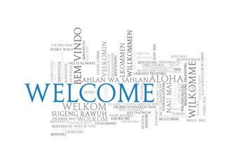 Word tags wordcloud of welcome