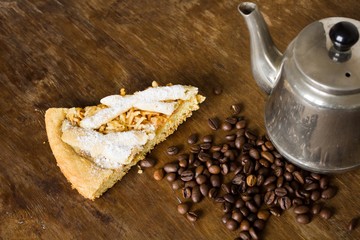 Vintage teapot coffee beans 