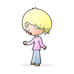 cartoon confused woman