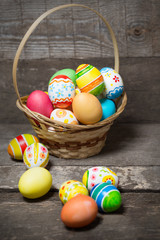 Easter eggs in the basket