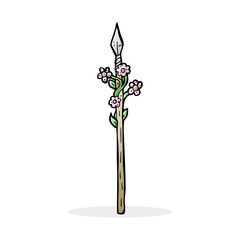 cartoon flowering spear