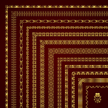 Large collection of corner borders and frames in gold