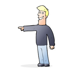 cartoon pointing man