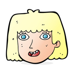 cartoon happy female face